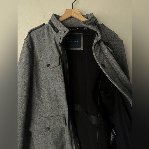 Tommy Hilfiger soft shell Water Wind Resistant lined Military Jacket XL - Picture 9 of 12